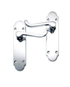 Victorian Shaped Lever Latch Door Handle Polished Chrome Latch Pack