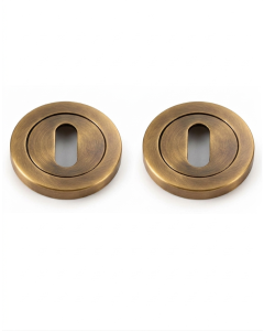 IRONZONE IRZ002AB Keyhole Profile Escutcheon 50mm - Antique Brass