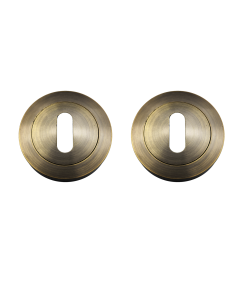 IRONZONE IRZ002AB Keyhole Profile Escutcheon 50mm - Pair - Antique Brass
