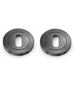IRONZONE IRZ002BN Keyhole Profile Escutcheon 50mm - Black Nickel