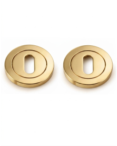 IRONZONE IRZ002PB Keyhole Profile Escutcheon 50mm - Polished Brass
