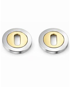 IRONZONE IRZ002 Keyhole Profile Escutcheon 50mm -Polished Chrome Polished Brass