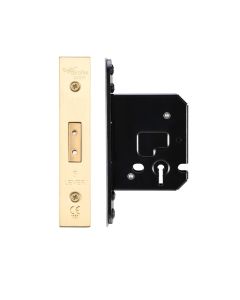 IRONZONE Architectural 3 Lever Dead Lock 64mm with 45mm Backset Polished Brass
