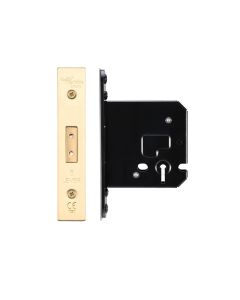 IRONZONE Architectural 3 Lever Dead Lock 76mm with 57mm Backset Polished Brass