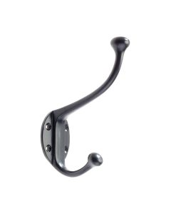 IRONZONE Double Hat and Coat Hook Face Fix Matt Black