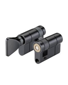 IRONZONE Architectural Euro Profile Single Cylinder 40 Turn Only Black