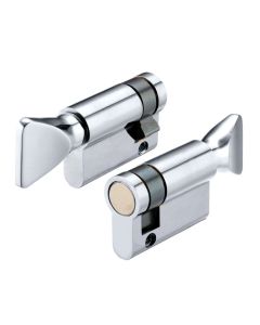 IRONZONE Architectural Euro Profile Cylinder Single Cylinder Turn Only 40mm Polished Chrome