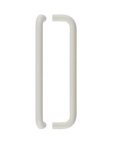 STEELWORKS D Pull Handle 19mm Diameter 300mm Center-to-Center with Bolt Through Fixing Powder Coat White