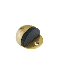 IRONZONE Oval Floor Door Stop 48mm Polished Brass