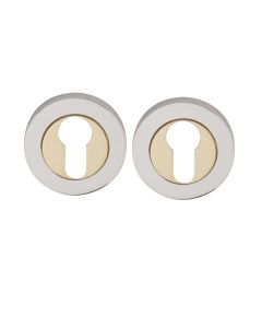 IRONZONE IRZ001 Euro Profile Escutcheon 50mm - Polished Chrome Polished Brass
