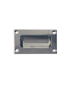 IRONZONE Rectangular Flush Pull Handle Face Fix 75 x 40 x 11mm Polished Chrome