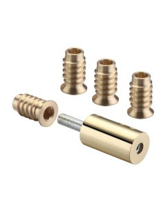 Acre & Clutton Window Sash Stops Long 29mm Complete with Socket Polished Brass
