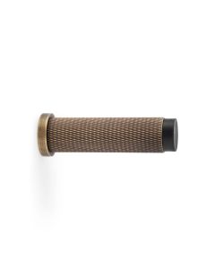 Acre & Clutton Westbrook Knurled Solid Brass Door Stop � 75mm Skirting Wall-Mounted in Antique Brass Elegant Door Protection Accessory