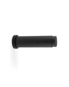 Acre & Clutton Westbrook Knurled Solid Brass Door Stop � 75mm Skirting Wall-Mounted in Matt Black Elegant Door Protection Accessory