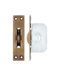 Acre & Clutton Ball Bearing Sliding Window Sash Pulleys 2 1/4" Square Forend Antique Brass
