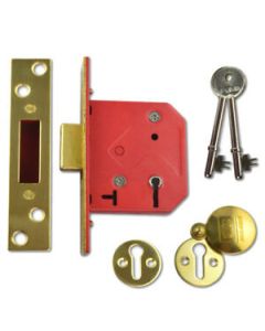 Union J2101-Pl-3.00 5 Lever Mortice Dead Lock Polished Brass Finish 76mm