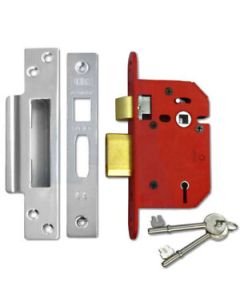 Union J2205S-Satin Stainless-2.5 Stong Bolt 5 Lever Sash Lock Satin Stainless Finish 64mm
