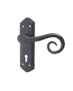 Frelan Royal Suite Door Handle on Lockplate Black 170mm JAB400