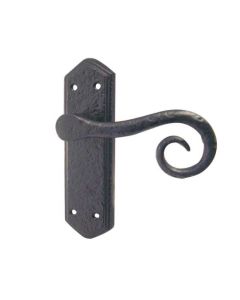 Frelan Royal Suite Door Handle on Latchplate Black 170mm JAB401