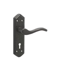 Frelan Wentworth Suite Door Handle on Lockplate Black 170mm JAB500