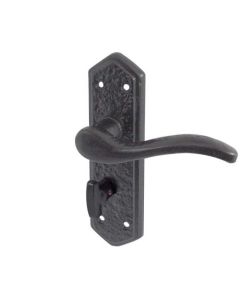 Frelan Wentworth Suite Door Handle on Bathroom Plate Black 170mm JAB500B