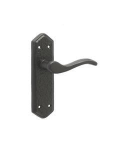 Frelan Wentworth Suite Door Handle on Latchplate Black 170mm JAB501