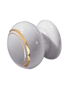 Frelan 38mm White lined cupboard knob 38mm JC24 Porcelain