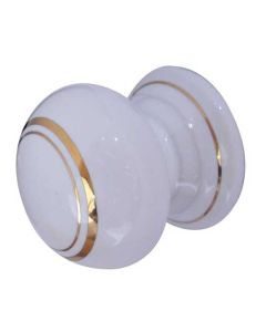 Frelan 32mm White lined cupboard knob 33mm JC25 Porcelain