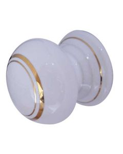 Frelan 50mm White lined cupboard knob 50mm JC26 Porcelain