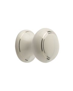 Frelan 50mm White Silverline Cupboard Knob JC36 Porcelain