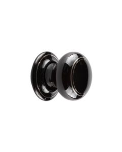 Frelan Porcelain Mortice Door Knob Black & Silverline JC73