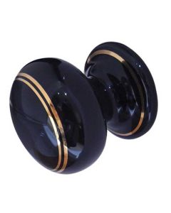 Frelan 50mm Black lined cupbaord knob 50mm JC76 Porcelain
