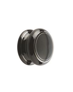 Frelan 32mm Black Silverline cupboard knob JC85 Porcelain