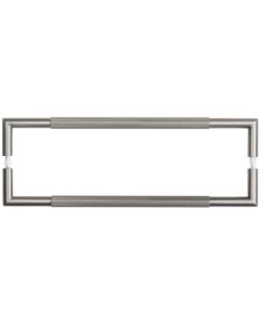 Frelan Linear Knurled Pull Handle 304g 425x20mm GM Mitred Back To back Gun Metal