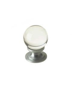 Frelan JH1151 30mm Plain glass ball cupboard knob 30mm JH1151-30SC Satin Chrome