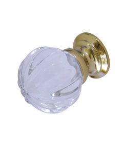 Frelan JH1152 25mm Pumpkin glass cupboard knob 25mm JH1152-25PB Polished Brass