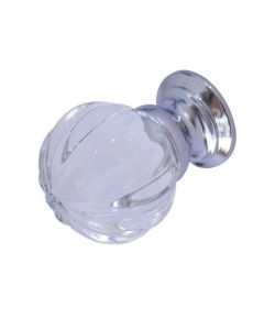 Frelan JH1152 35mm Pumpkin glass cupboard knob 35mm JH1152-35PC Polished Chrome
