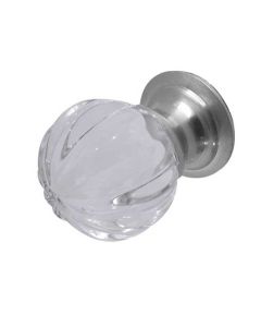 Frelan JH1152 30mm Pumpkin glass cupboard knob 30mm JH1152-30SC Satin Chrome