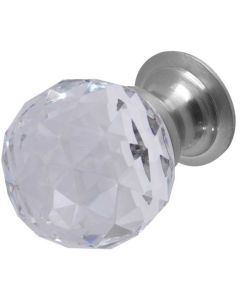 Frelan JH1155 Facted glass cupbaord knob 30mm JH1155-30SC Satin Chrome
