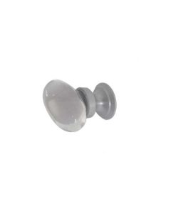 Frelan JH1162 Plain glass oval cupboard knob 41mm JH1162SC Satin Chrome