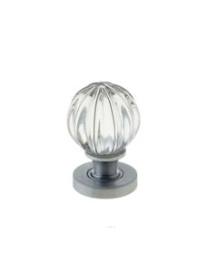 Frelan Pumpkin Glass Mortice Door Knob Satin Chrome 60mm JH5202SC