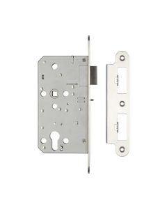 Frelan 72mm sss Din euro nightlatch radiused 60mm backset JL-DNL60RSSS Satin Stainless Steel