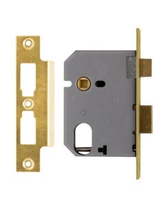 Union Oval Profile Cylinder Mortice Sash Lock Polished Brass 64mm JL2241-PL-2.50