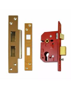 Union Euro Profile. Cylinder Mortice Sash Lock 20mm Dead Bolt Polished Brass 64mm JL2244E-PL-2.50