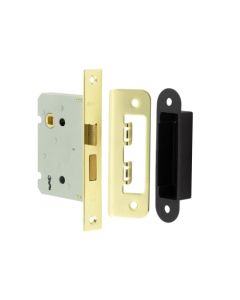 Frelan 2/L Sashlock square forend & radiused strike 76mm JL480EB Electro Brass