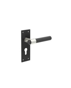 Frelan Nero T-Bar Door Handles on Euro Profile Lockplate 148mm JMB103 Matt Black