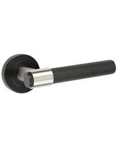 Frelan Nero T-Bar Knurled Door Handle on Rose JMB105 Matt Black