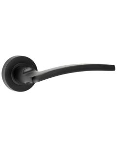 Frelan Nero Noir Lever Door Handle on Rose JMB700 Matt Black