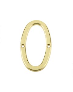 Frelan 75mm Screw Fix Numerals 75mm JN-0 Polished Brass