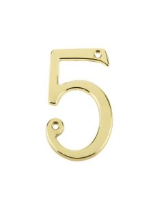 Frelan 75mm Screw Fix Numerals 75mm JN-5 Polished Brass